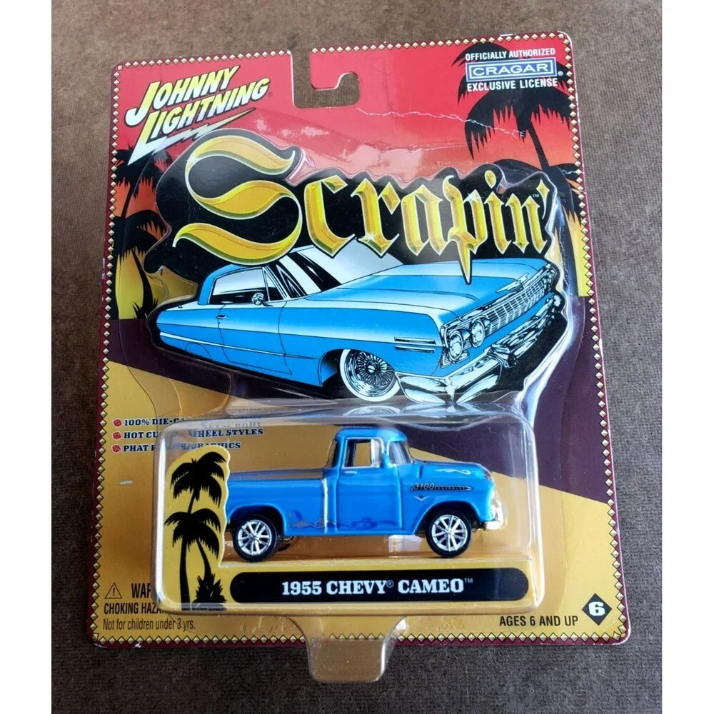 2003 Johnny Lightning 1955 CHEVY CAMEO SCRAPIN’ Blue Chevrolet Pickup Truck 1:64
